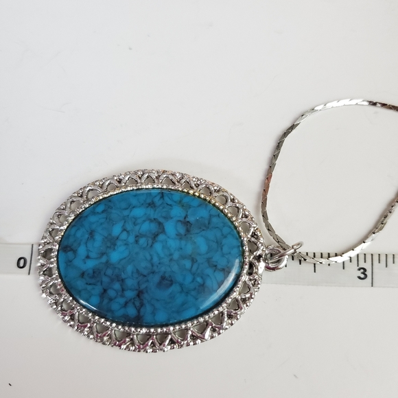 Western Silver and Blue necklace - Picture 3 of 6